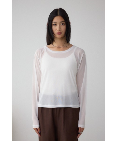 AZUL by moussy(アズールバイマウジー)の「メッシュボーダーインナーセットニット(ニット/セーター・レディース・グレー/ブルー/アイボリー・FREE)」の15枚目の写真