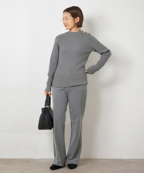 IENA(イエナ)の「ワイドリブプルオーバー(ニット/セーター・レディース・グレー/アイボリー/ネイビー・FREE)」の5枚目の写真