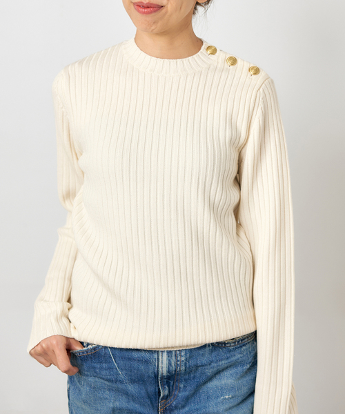 IENA(イエナ)の「ワイドリブプルオーバー(ニット/セーター・レディース・グレー/アイボリー/ネイビー・FREE)」の8枚目の写真