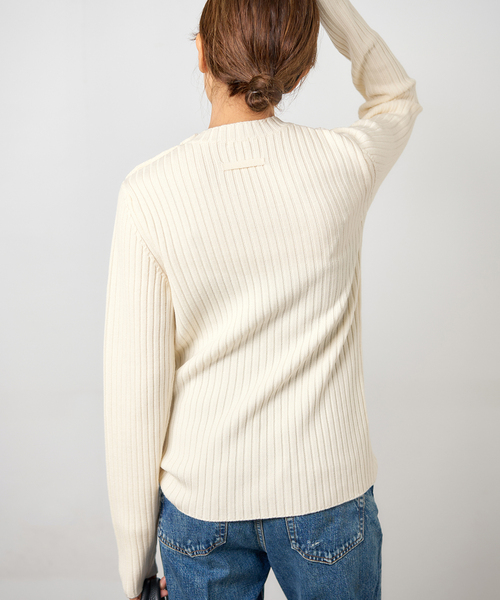 IENA(イエナ)の「ワイドリブプルオーバー(ニット/セーター・レディース・グレー/アイボリー/ネイビー・FREE)」の10枚目の写真