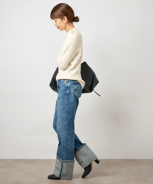 IENA(イエナ)の「ワイドリブプルオーバー(ニット/セーター・レディース・グレー/アイボリー/ネイビー・FREE)」の15枚目の写真