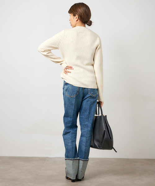 IENA(イエナ)の「ワイドリブプルオーバー(ニット/セーター・レディース・グレー/アイボリー/ネイビー・FREE)」の16枚目の写真