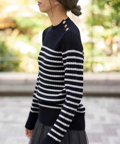 IENA(イエナ)の「ワイドリブプルオーバー(ニット/セーター・レディース・グレー/アイボリー/ネイビー・FREE)」の18枚目の写真