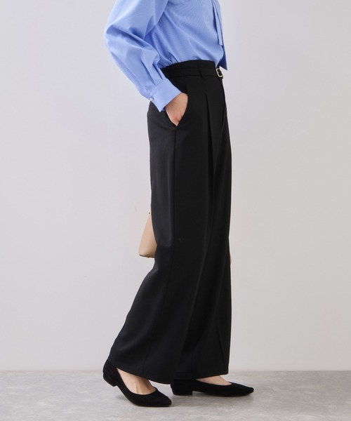 VIS（ビス）の「Hot Beautyベルテッドスリムストレートパンツ/イージーケア（その他パンツ・レディース・ブラック/グレー/キャメル・SS/S/M/L）」の8枚目の写真