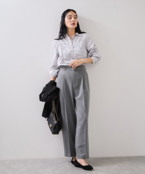 VIS（ビス）の「Hot Beautyベルテッドスリムストレートパンツ/イージーケア（その他パンツ・レディース・ブラック/グレー/キャメル・SS/S/M/L）」の9枚目の写真