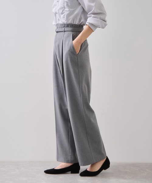 VIS（ビス）の「Hot Beautyベルテッドスリムストレートパンツ/イージーケア（その他パンツ・レディース・ブラック/グレー/キャメル・SS/S/M/L）」の11枚目の写真