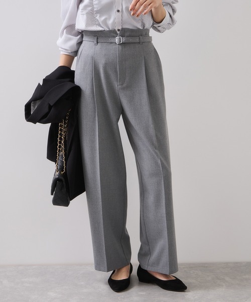 VIS（ビス）の「Hot Beautyベルテッドスリムストレートパンツ/イージーケア（その他パンツ・レディース・ブラック/グレー/キャメル・SS/S/M/L）」の12枚目の写真