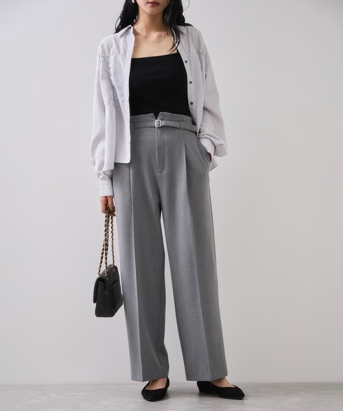 VIS（ビス）の「Hot Beautyベルテッドスリムストレートパンツ/イージーケア（その他パンツ・レディース・ブラック/グレー/キャメル・SS/S/M/L）」の13枚目の写真