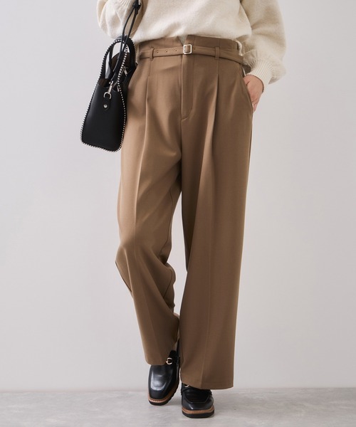 VIS（ビス）の「Hot Beautyベルテッドスリムストレートパンツ/イージーケア（その他パンツ・レディース・ブラック/グレー/キャメル・SS/S/M/L）」の17枚目の写真