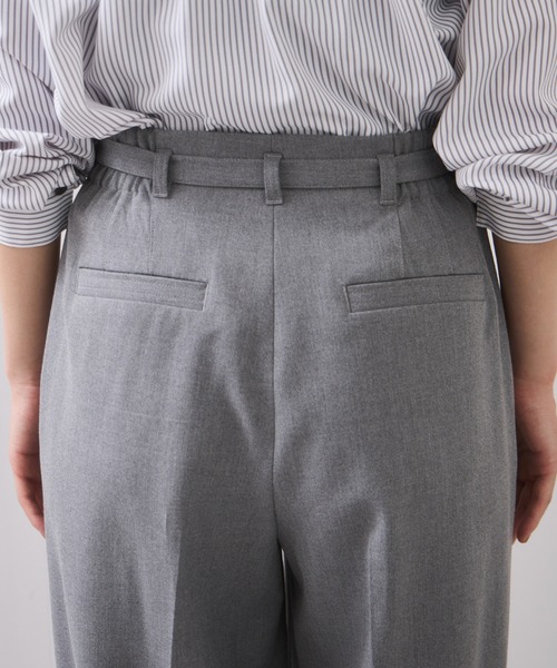 セール】Hot Beautyベルテッドスリムストレートパンツ/イージーケア