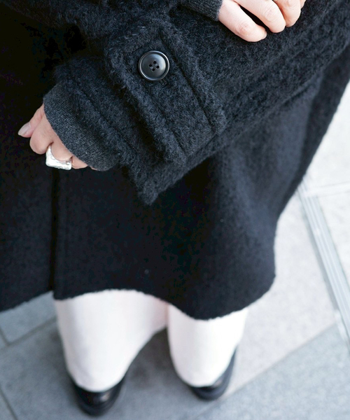 JOURNAL STANDARD LUXE(ジャーナルスタンダード ラックス)の「モヘヤシープ P-コート(ピーコート・レディース・ネイビー/ブラック・FREE)」の6枚目の写真