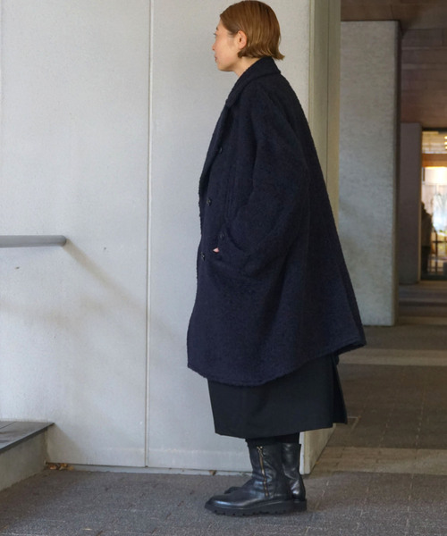 JOURNAL STANDARD LUXE(ジャーナルスタンダード ラックス)の「モヘヤシープ P-コート(ピーコート・レディース・ネイビー/ブラック・FREE)」の19枚目の写真