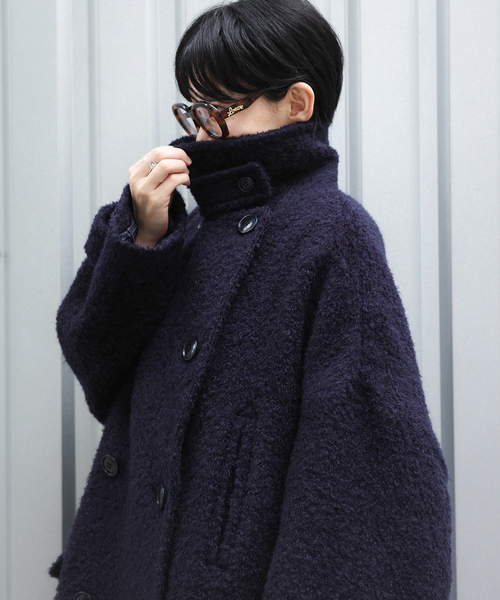 JOURNAL STANDARD LUXE(ジャーナルスタンダード ラックス)の「モヘヤシープ P-コート(ピーコート・レディース・ネイビー/ブラック・FREE)」の22枚目の写真