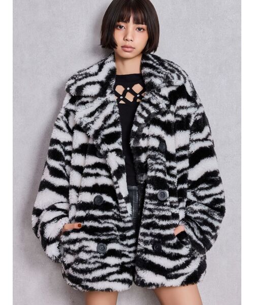 GYDA（ジェイダ）の「コクーンエコファーブルゾン（ブルゾン・レディース・その他1/ブラック/その他・FREE）」の3枚目の写真