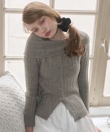 ニット/セーター（グレー/灰色系・オフショルダー）ファッション通販