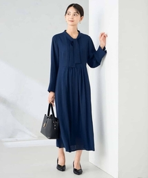 a.v.v（アーヴェヴェ）の「【洗える/WEB限定】ボウタイタックワンピース（ワンピース）」