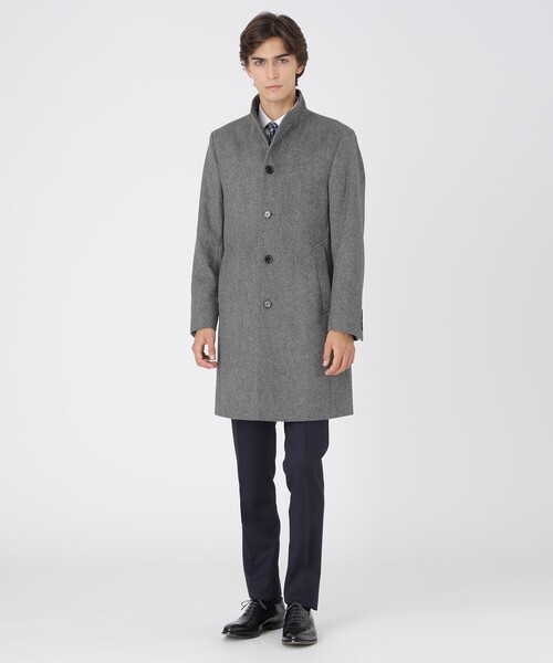 未使用✨　ブラックレーベル　クレストブリッジ　ピーコート　グレー　 S ウール カルゼビーバースタンドカラーコート（その他アウター）｜BLACK LABEL