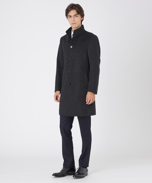 ブラックレーベルクレストブリッジ カシミヤ シャイニービーバースタンドコート L BLACK LABEL CRESTBRIDGE（ブラックレーベル・クレストブリッジ）の