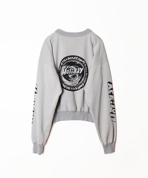 HOLIDAY（ホリデイ）の「POLYCON SWEAT CREW-NECK TOPS (EN ROUTE) ポリコンスウェットクルーネックトップス (アンルート)（スウェット・レディース・ダークネイビー/ヘザーグレー・ONE SIZE）」の3枚目の写真