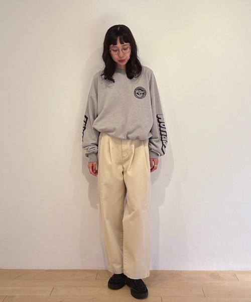 HOLIDAY（ホリデイ）の「POLYCON SWEAT CREW-NECK TOPS (EN ROUTE) ポリコンスウェットクルーネックトップス (アンルート)（スウェット・レディース・ダークネイビー/ヘザーグレー・ONE SIZE）」の12枚目の写真