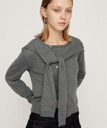 SLY(�X���C)��SLEEVE DOCKING KNIT TOPS �X���[�u �h�b�L���O �j�b�g �g�b�v�X �H�� �~��(�j�b�g/�Z�[�^�[)