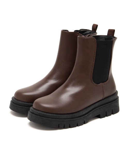 JELLY BEANS（ジェリービーンズ）の「トラックソールレースサイドゴアショートブーツ(210-57389)JELLY BEANS(ジェリービーンズ)（ブーツ・レディース・ダークブラウン/ブラック・S/M/L）」の11枚目の写真