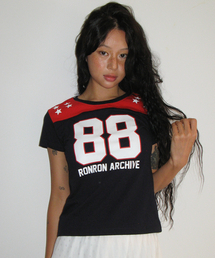 SPORTY 88 STAR SHORT T SHIRT NAVY