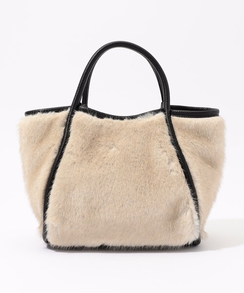 TOMORROWLAND （トゥモローランド）の「TOMORROWLAND フェイクファー トートバッグ（トートバッグ・レディース・ダークブラウン/ライトベージュ・FREE）」の5枚目の写真