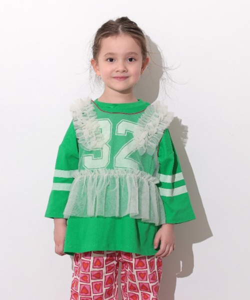 Ocean&Ground（オーシャン&グラウンド）の「ﾁｭｰﾙﾌﾘﾙﾍﾞｽﾄ（ベスト・キッズ・ブラック/オフホワイト/レッド/ミント・100/120/110/140/130）」の2枚目の写真