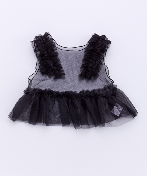 Ocean&Ground（オーシャン&グラウンド）の「ﾁｭｰﾙﾌﾘﾙﾍﾞｽﾄ（ベスト・キッズ・ブラック/オフホワイト/レッド/ミント・100/120/110/140/130）」の3枚目の写真