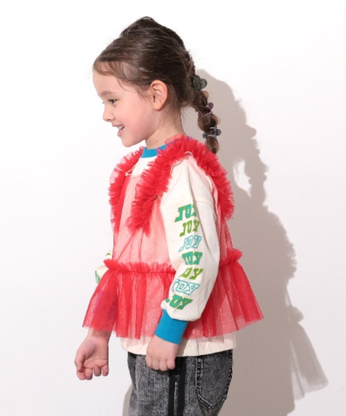 Ocean&Ground（オーシャン&グラウンド）の「ﾁｭｰﾙﾌﾘﾙﾍﾞｽﾄ（ベスト・キッズ・ブラック/オフホワイト/レッド/ミント・100/120/110/140/130）」の11枚目の写真