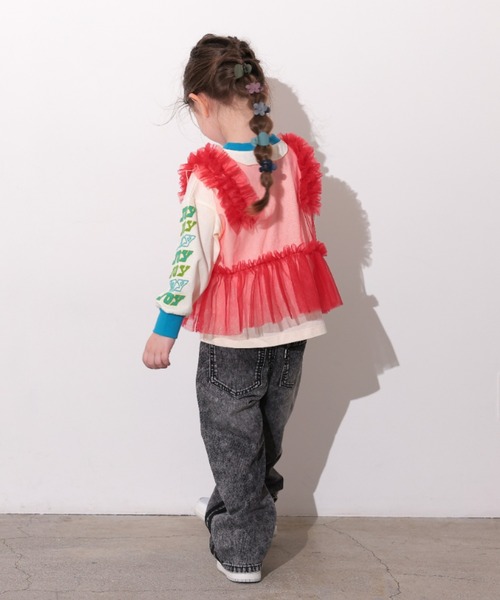 Ocean&Ground（オーシャン&グラウンド）の「ﾁｭｰﾙﾌﾘﾙﾍﾞｽﾄ（ベスト・キッズ・ブラック/オフホワイト/レッド/ミント・100/120/110/140/130）」の9枚目の写真