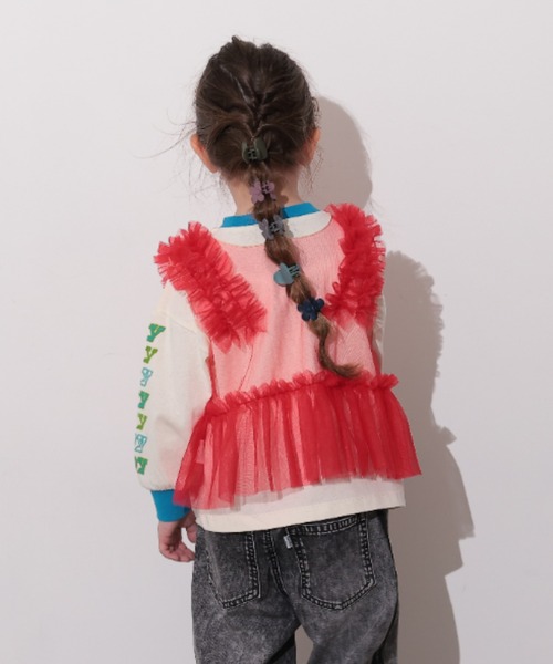 Ocean&Ground（オーシャン&グラウンド）の「ﾁｭｰﾙﾌﾘﾙﾍﾞｽﾄ（ベスト・キッズ・ブラック/オフホワイト/レッド/ミント・100/120/110/140/130）」の12枚目の写真