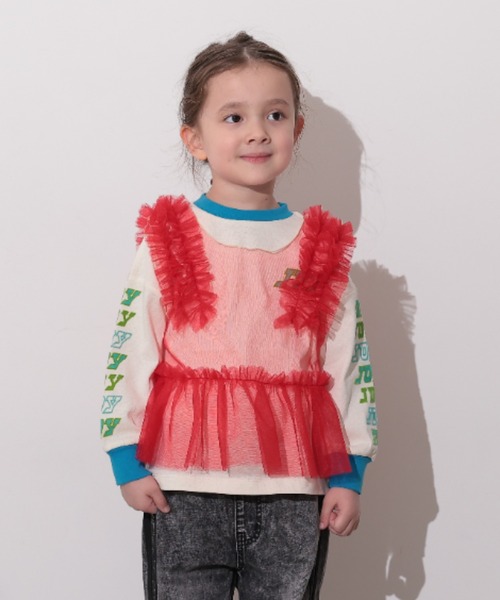 Ocean&Ground（オーシャン&グラウンド）の「ﾁｭｰﾙﾌﾘﾙﾍﾞｽﾄ（ベスト・キッズ・ブラック/オフホワイト/レッド/ミント・100/120/110/140/130）」の10枚目の写真