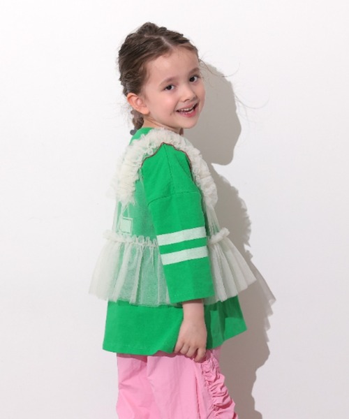 Ocean&Ground（オーシャン&グラウンド）の「ﾁｭｰﾙﾌﾘﾙﾍﾞｽﾄ（ベスト・キッズ・ブラック/オフホワイト/レッド/ミント・100/120/110/140/130）」の14枚目の写真