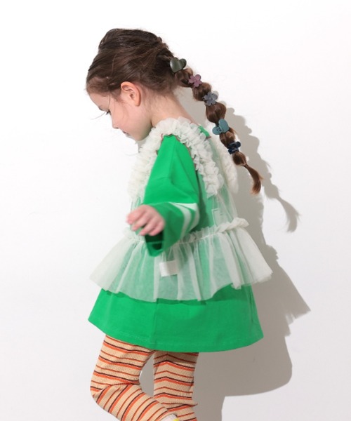 Ocean&Ground（オーシャン&グラウンド）の「ﾁｭｰﾙﾌﾘﾙﾍﾞｽﾄ（ベスト・キッズ・ブラック/オフホワイト/レッド/ミント・100/120/110/140/130）」の16枚目の写真