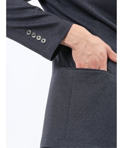 TAKA-Q（タカキュー）の「【ストレッチ 抗ピリング ウォッシャブル イージーケアア】タカキュー 2ボタンジャケット カルゼ紺(セットアップ可能)（スーツジャケット・メンズ・ネイビー・MEDIUM/X-LARGE/LARGE/S/3L）」の7枚目の写真