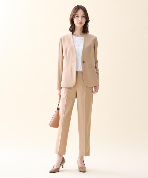 A/C DESIGN BY ALPHA CUBIC（エーシーデザインバイアルファキュービック）の「【ファーストライン】ストレッチテーパードパンツ【セットアップ対応・新色追加】（その他パンツ・レディース・ライトグレー/ブラック/ベージュ/ネイビー・61/64/67）」の6枚目の写真