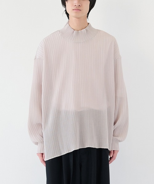 SHAREEF（シャリーフ）の「【SHAREEF】ハイネックプルオーバー（Tシャツ/カットソー・メンズ・ブラック/ホワイト・1/2）」の2枚目の写真