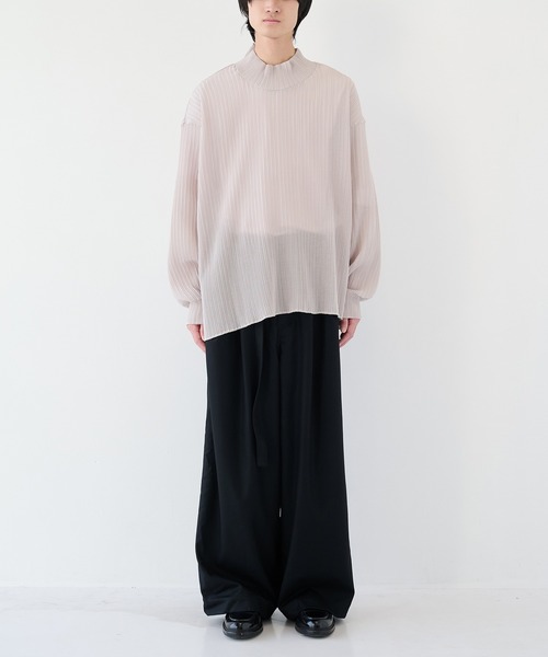 SHAREEF（シャリーフ）の「【SHAREEF】ハイネックプルオーバー（Tシャツ/カットソー・メンズ・ブラック/ホワイト・1/2）」の4枚目の写真
