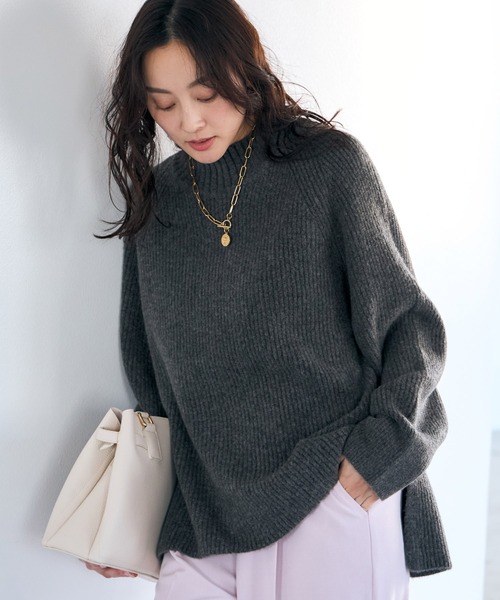 Elura(エルーラ)の「ハイネックアゼニット/621805(ニット/セーター・レディース・ホワイト系その他/ネイビー/ライトブルー/チャコールグレー・FREE)」の1枚目の写真