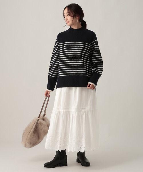 Elura(エルーラ)の「ハイネックアゼニット/621805(ニット/セーター・レディース・ホワイト系その他/ネイビー/ライトブルー/チャコールグレー・FREE)」の14枚目の写真