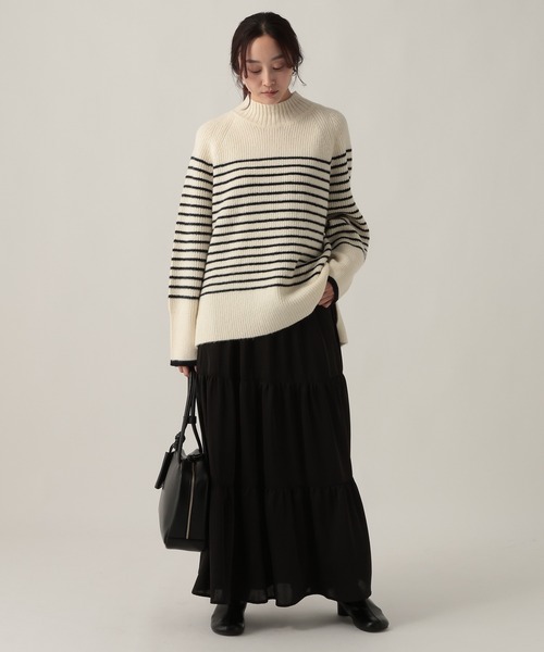 Elura(エルーラ)の「ハイネックアゼニット/621805(ニット/セーター・レディース・ホワイト系その他/ネイビー/ライトブルー/チャコールグレー・FREE)」の5枚目の写真