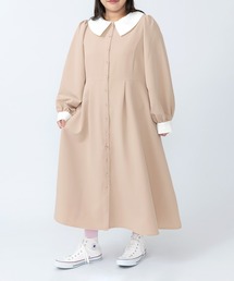 長袖パフスリーブワンピース
