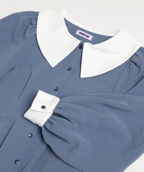 PUNYUS(プニュズ)の「長袖パフスリーブワンピース(ワンピース・レディース・ブラック/サックスブルー/ベージュ・4/3/2/1/5)」の15枚目の写真