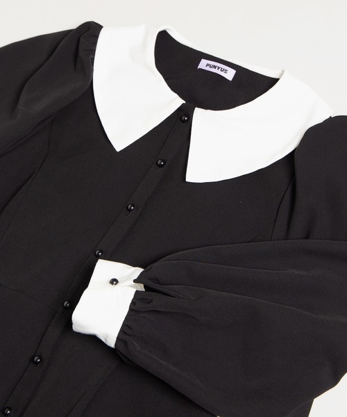 PUNYUS(プニュズ)の「長袖パフスリーブワンピース(ワンピース・レディース・ブラック/サックスブルー/ベージュ・4/3/2/1/5)」の17枚目の写真