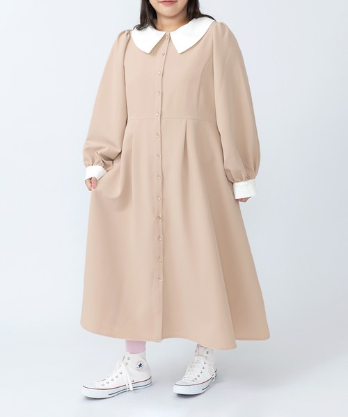 PUNYUS(プニュズ)の「長袖パフスリーブワンピース(ワンピース・レディース・ブラック/サックスブルー/ベージュ・4/3/2/1/5)」の8枚目の写真