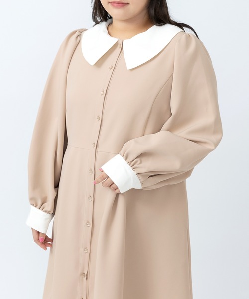 PUNYUS(プニュズ)の「長袖パフスリーブワンピース(ワンピース・レディース・ブラック/サックスブルー/ベージュ・4/3/2/1/5)」の12枚目の写真