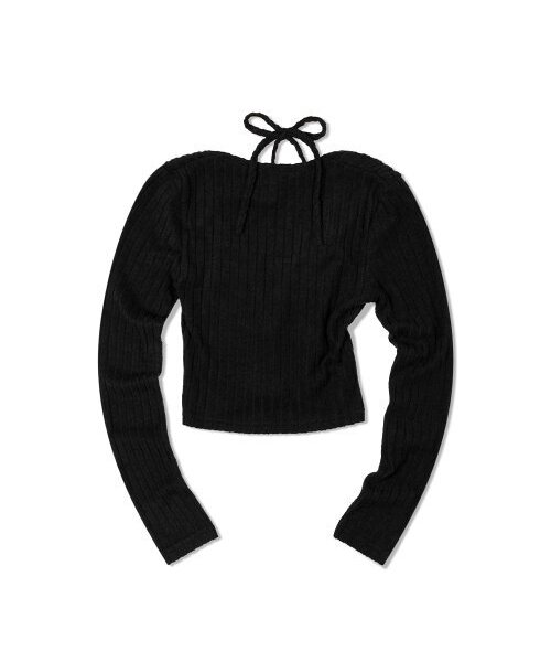 MOAA(モア)の「クロップホルターネックレイヤードカーディガン (ブラック)(ニット/セーター・レディース・その他・SMALL/MEDIUM)」の3枚目の写真