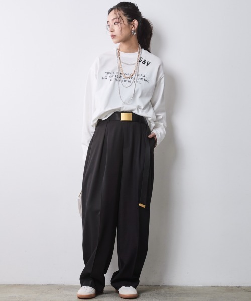 CHIC STYLE(シックスタイル)の「ロゴプリントTシャツ<大きいサイズ有>シックスタイル(Tシャツ/カットソー・レディース・ブラック/オフホワイト・5L/4L/3L/LL/L/M)」の7枚目の写真